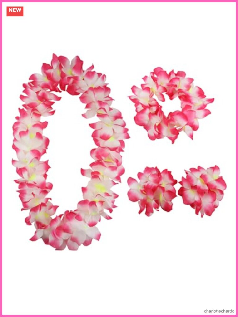 Hawaiian Leis Set Necklace Headband Bracelets Party Decor
